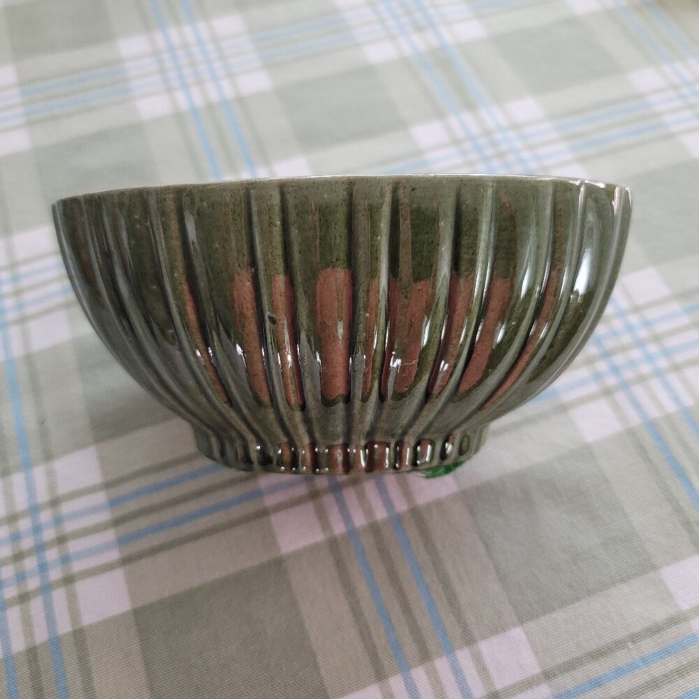 Haeger Green Planter Bowl Geometric Oval Vintage 4020 U.S.A